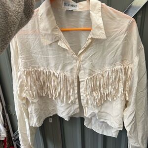 Vintage Slike Fringe Crop Top